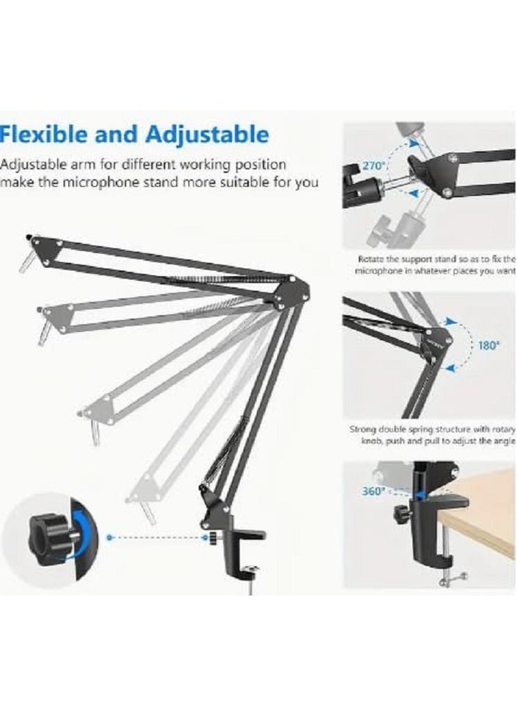 Professional Suspension Microphone Kit Live Broadcasting Recording Condenser Microphone Set - Image 3